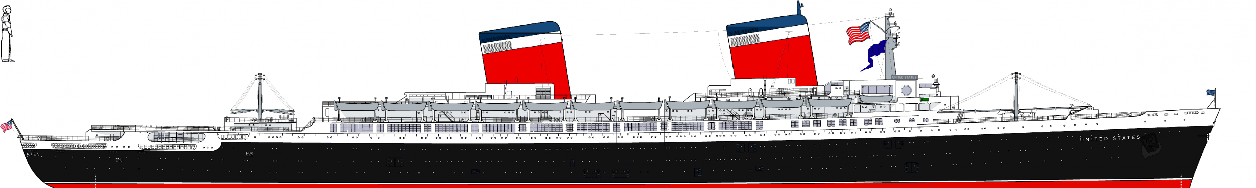 141.5' Long SS United States Yacht Concept