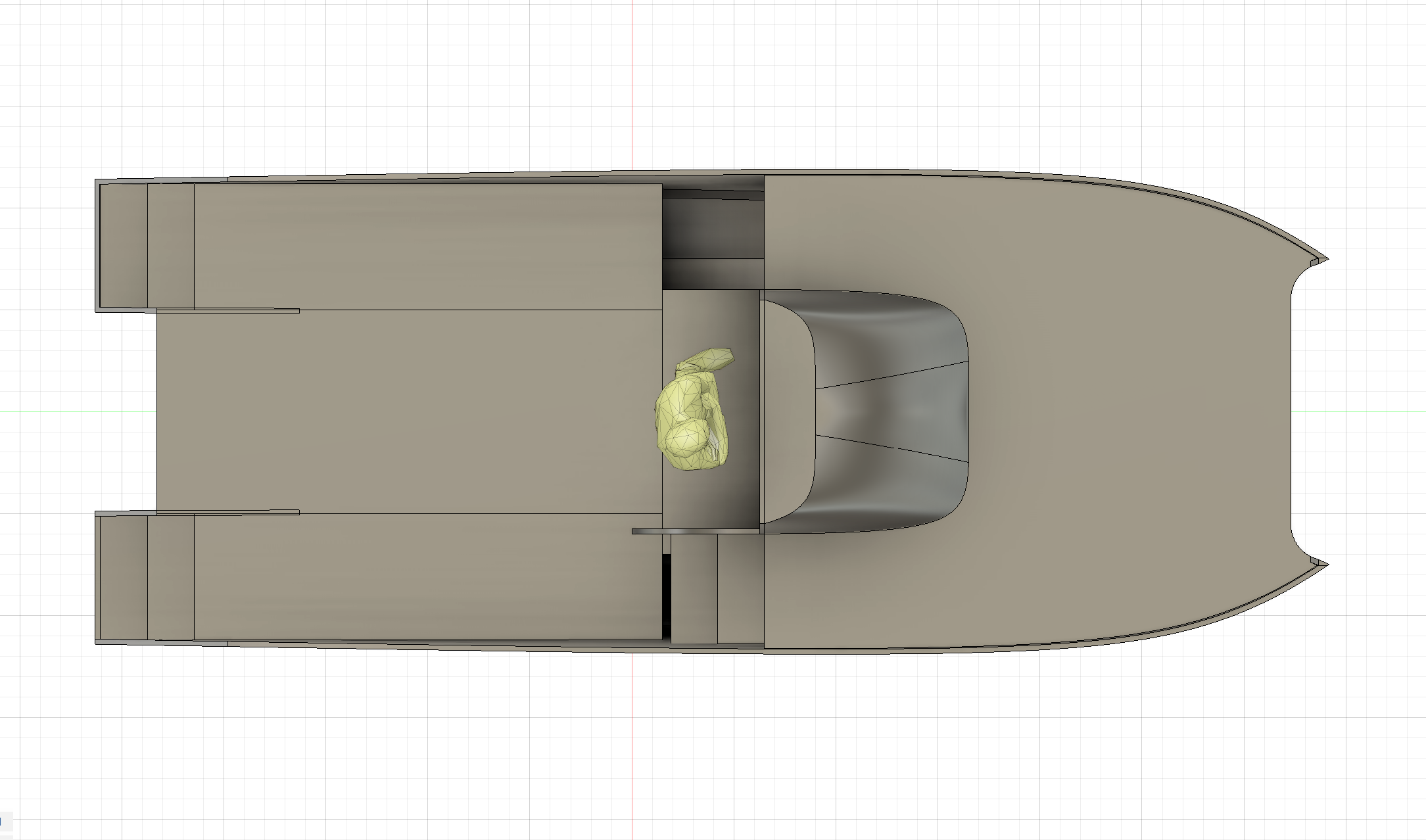 6m power cat design (draft), top ortho