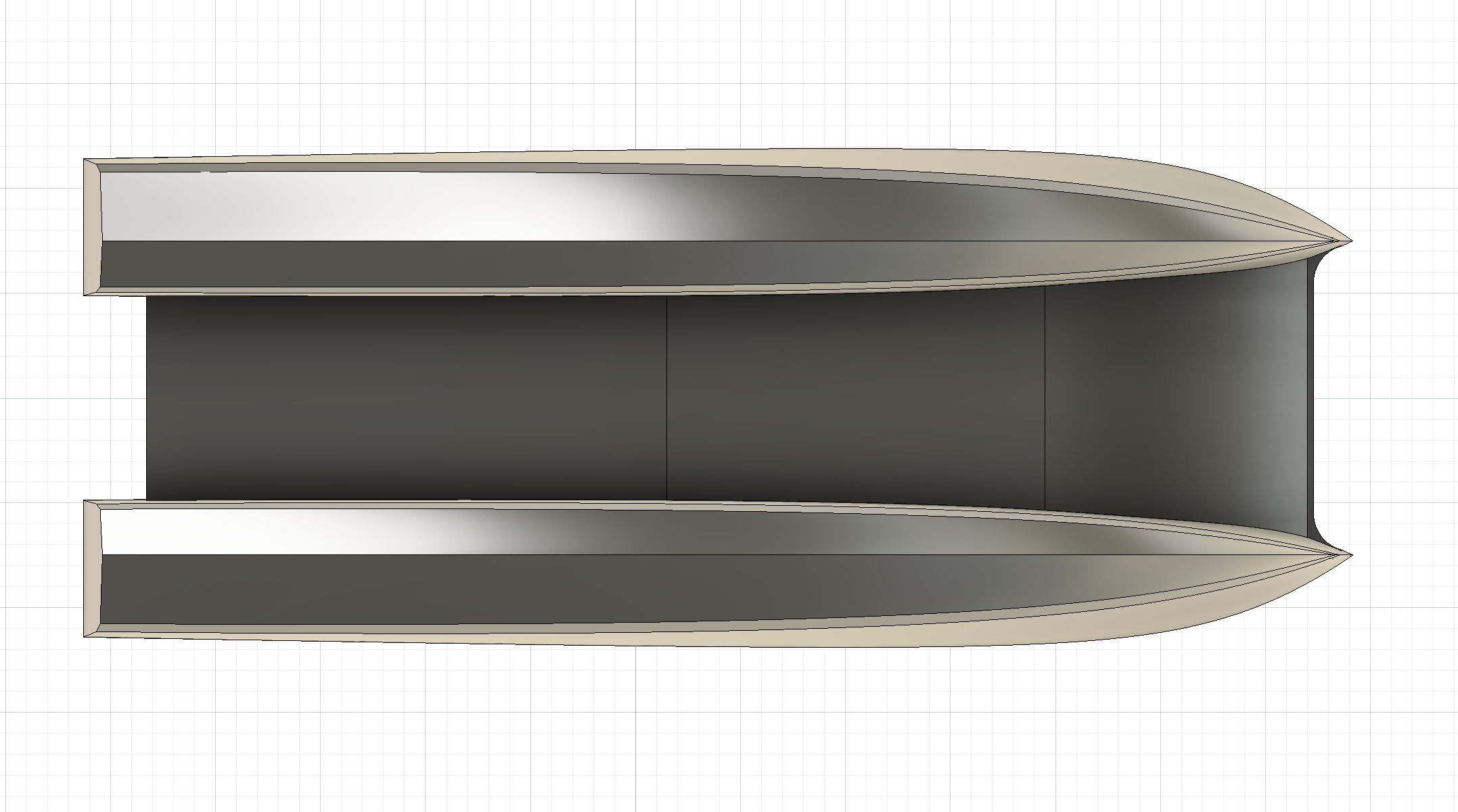 6m power cat design (draft), bottom ortho